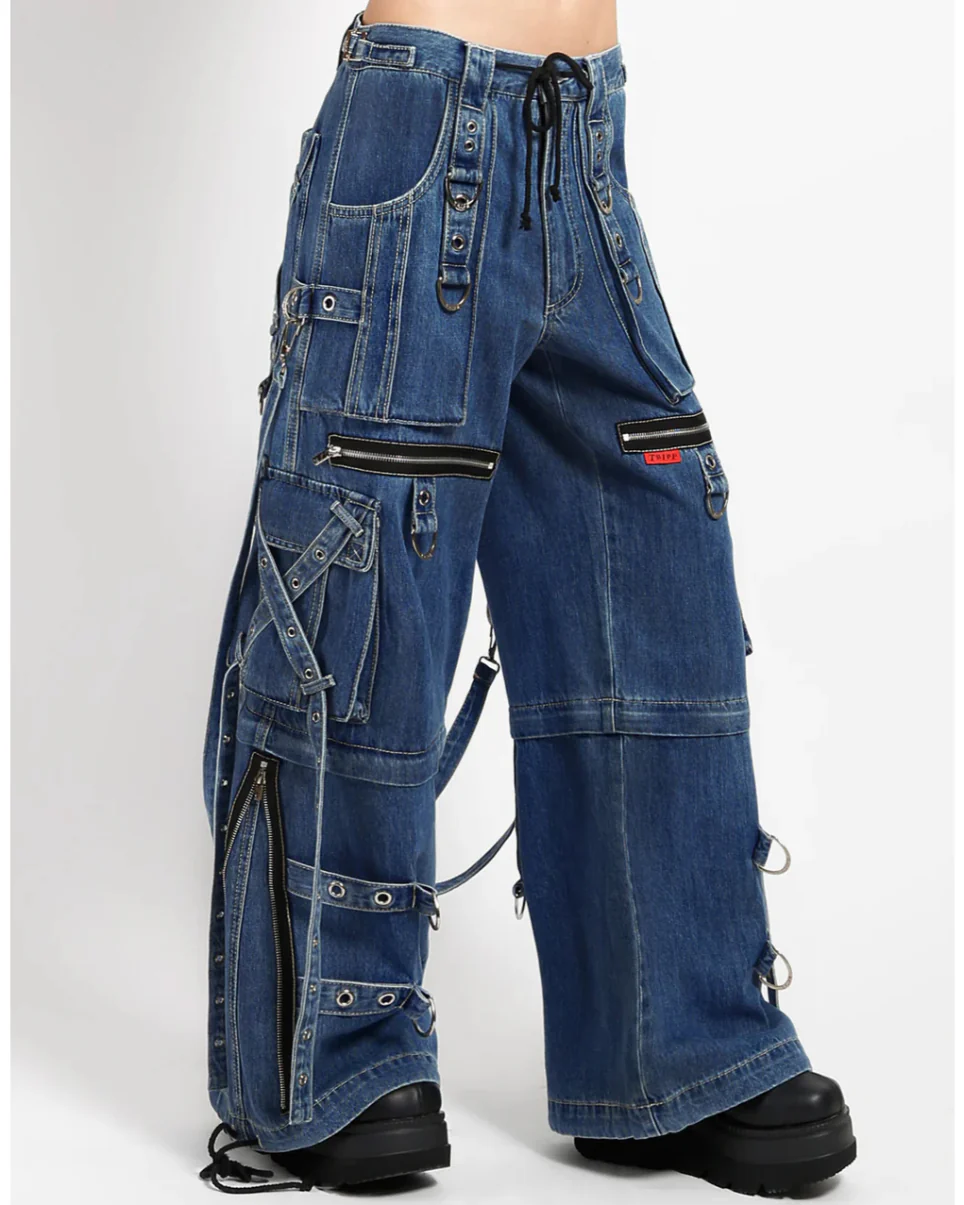 Tripp NYC Zip-Off Blue Denim X-Strap Pants - Image 14