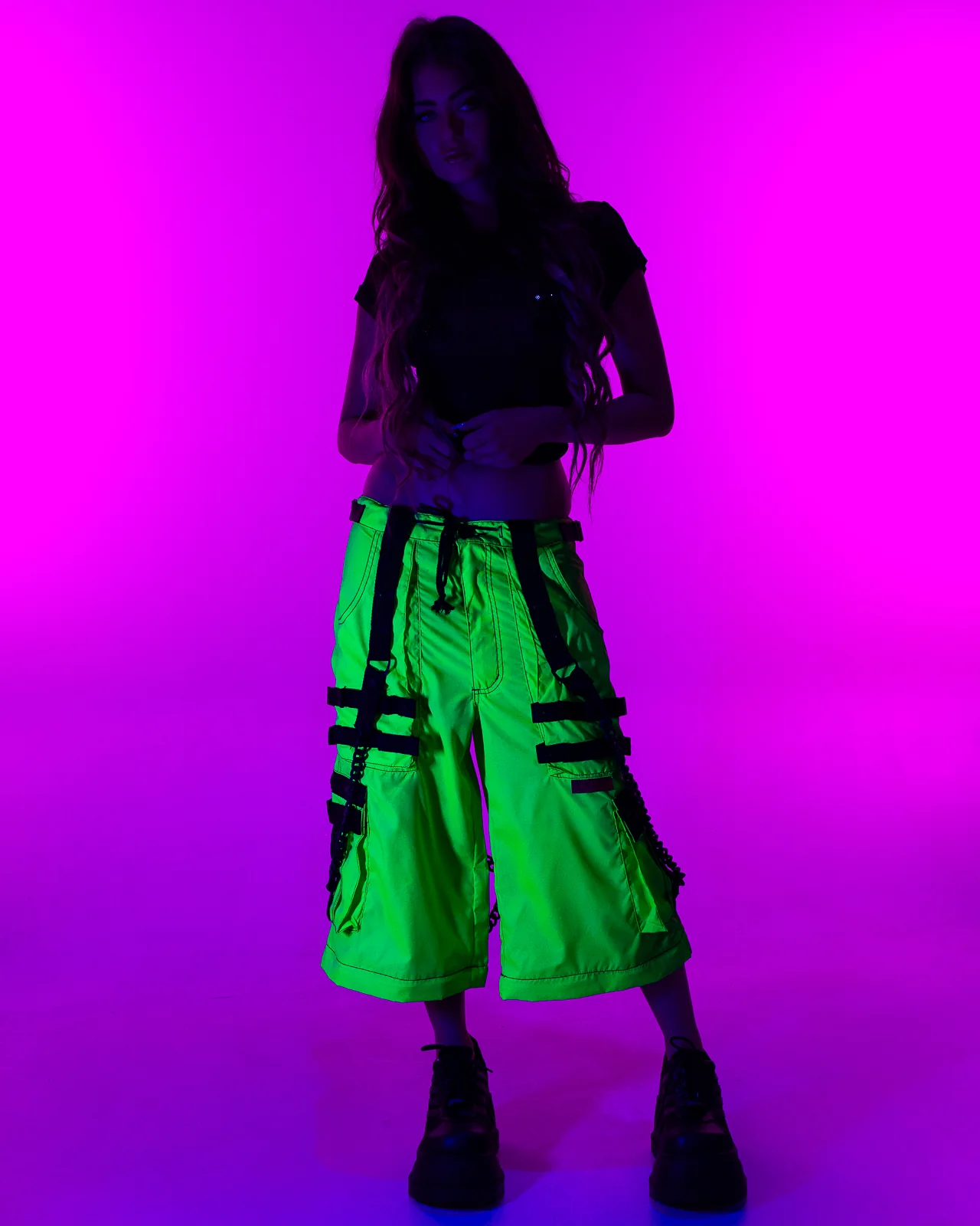 Tripp NYC Zip-Off Lime Space Out Pants - Image 2