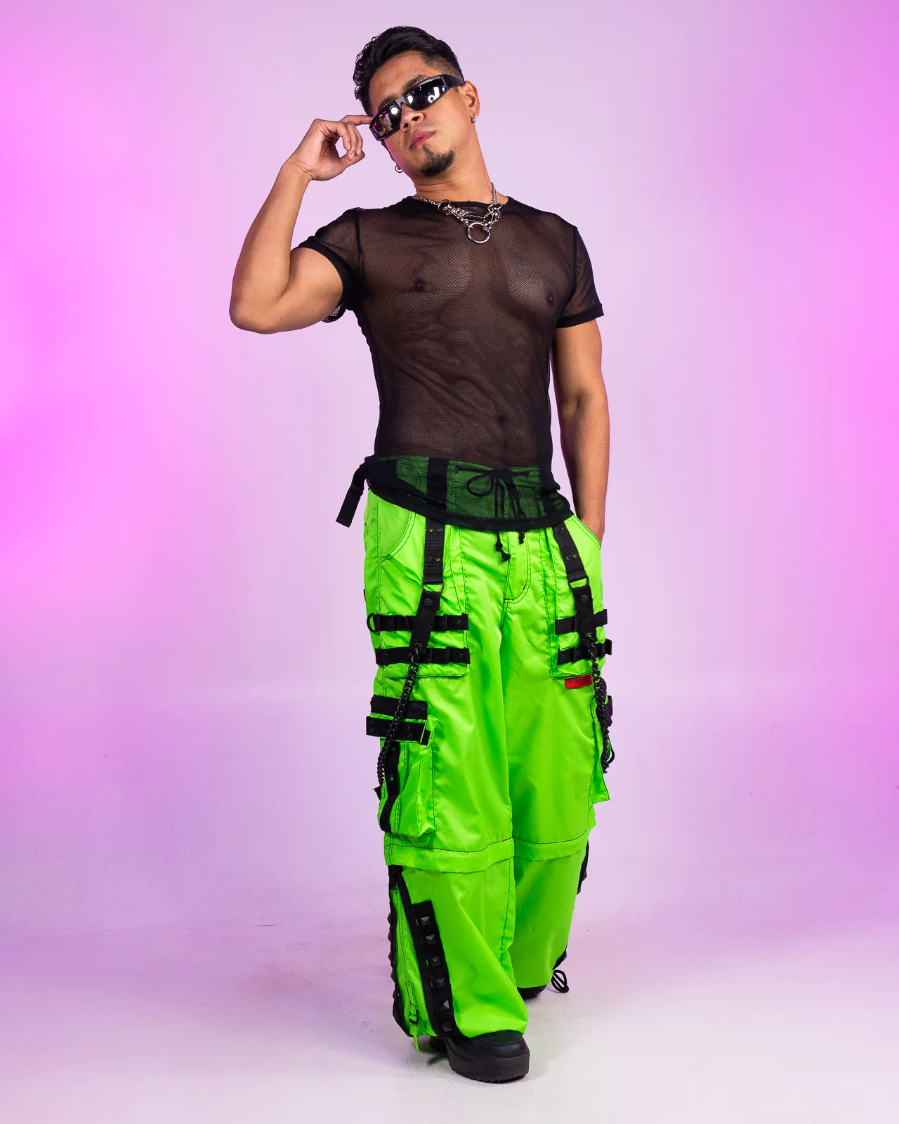Tripp NYC Zip-Off Lime Space Out Pants - Image 3