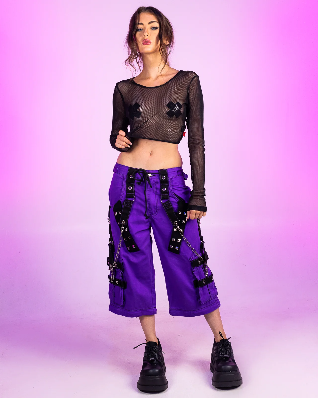 Tripp NYC Zip-Off Purple Dark Cuff Pants - Image 2