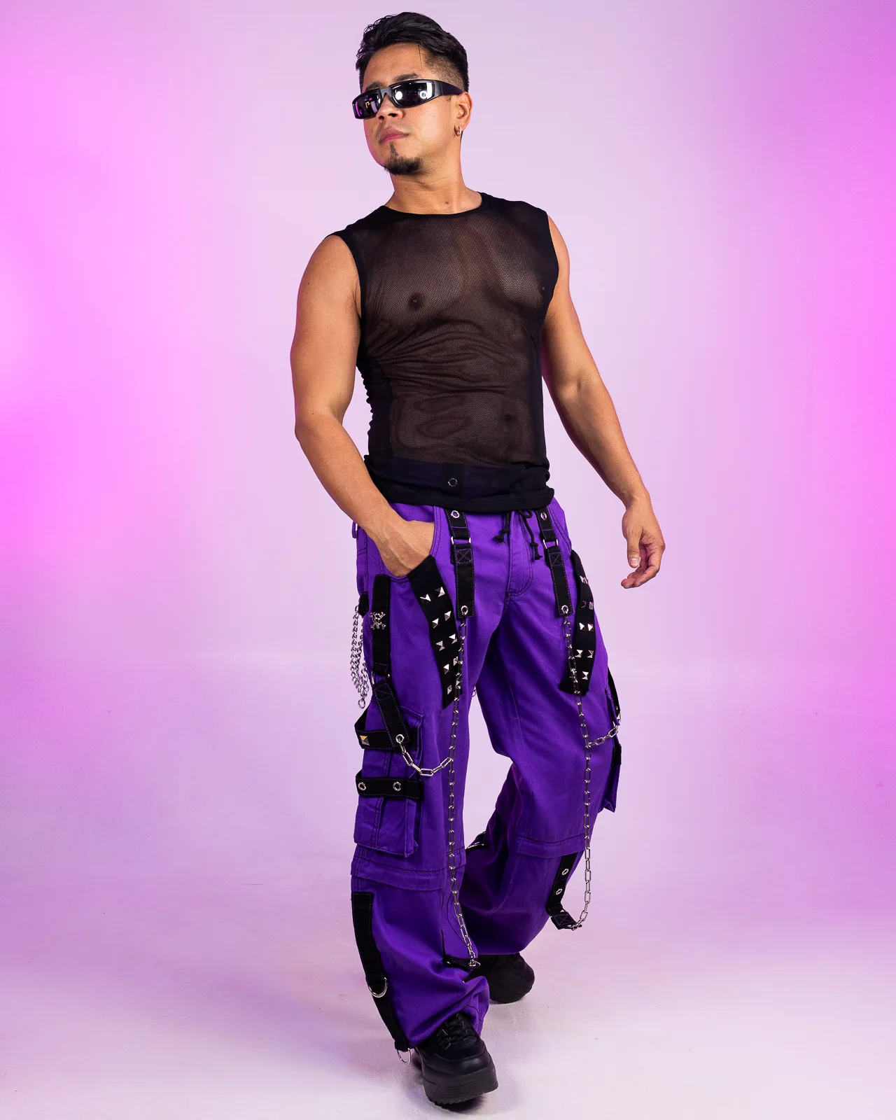 Tripp NYC Zip-Off Purple Dark Cuff Pants - Image 3