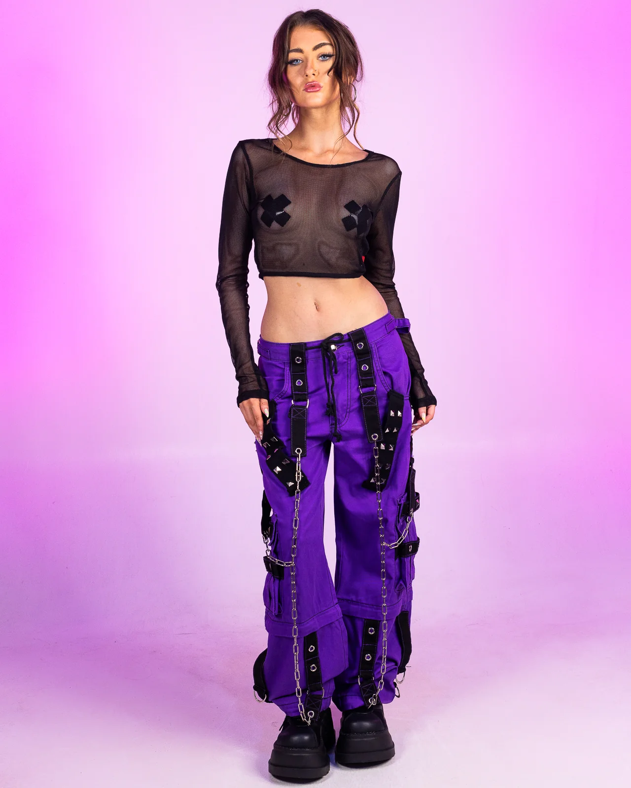 Tripp NYC Zip-Off Purple Dark Cuff Pants - Image 6