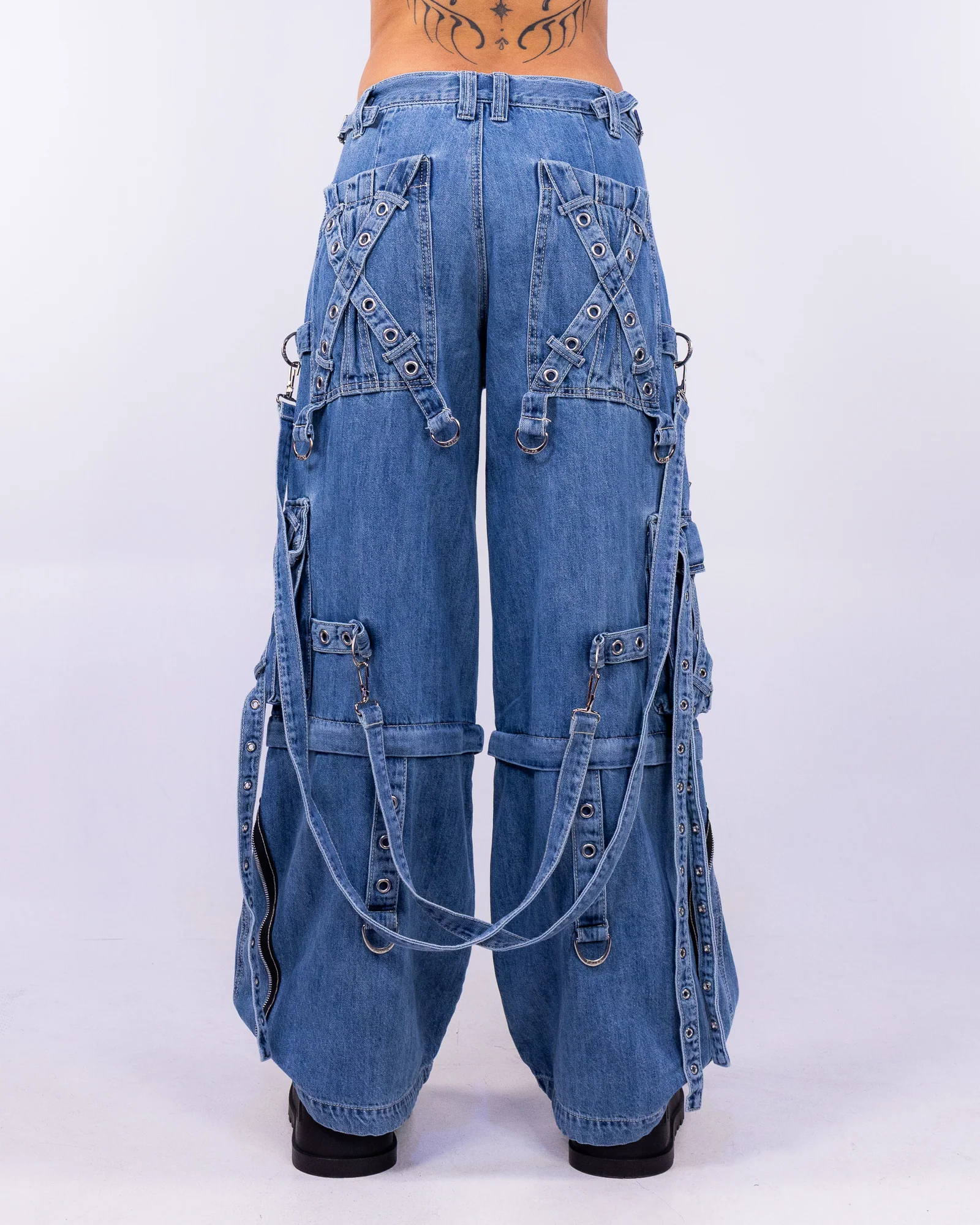 Tripp NYC Zip-Off X-Strap Light Blue Denim Unisex Pant - Image 6