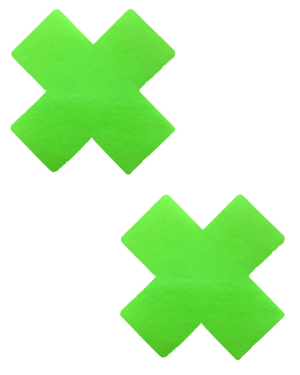 Neon Vinyl Green X Factor Blacklight Reactive Pasties - Image 3