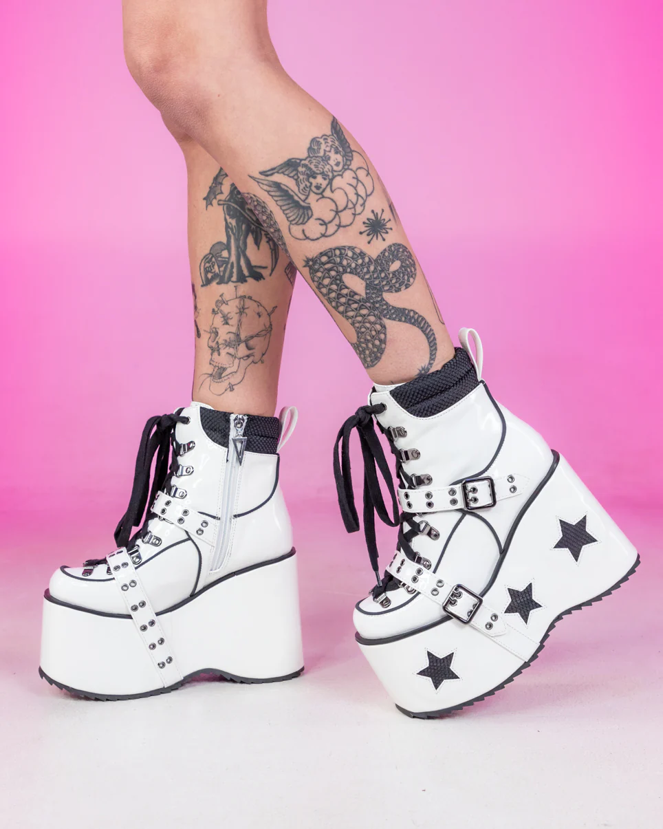 White Spaced Out Platform Boots - Image 2