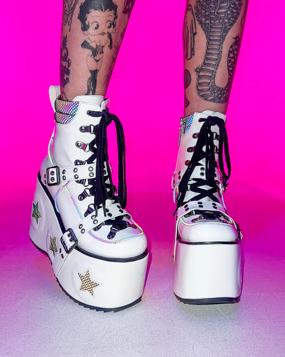 White Spaced Out Platform Boots - Image 3